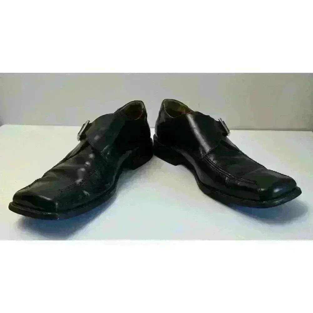 Stacy Adam’s Men’s Loafer 100% Leather man made balance Black Buckle Size 9 1/2